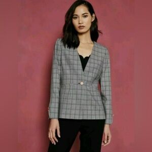 Ted Baker London Rista Blazer sz 2 (size 6 US) silk lined grey and black